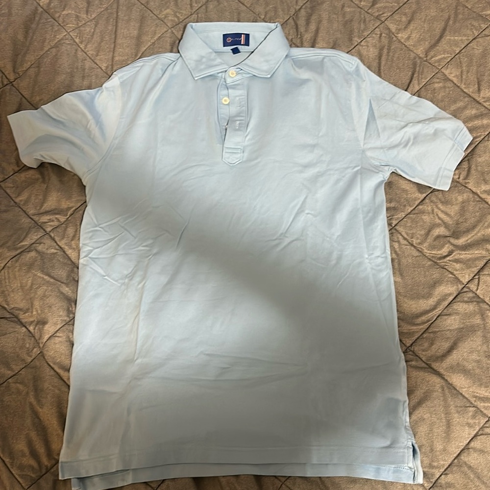 Light blue stitch golf polo